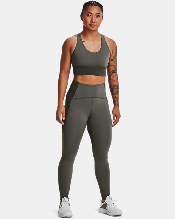 Women's UA RUSH™ HeatGear® No-Slip Waistband Full-Length Leggings, Gray, pdpMainDesktop image number 2